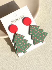 Pendientes largos árbol de Navidad