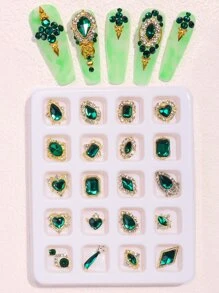 20 chiếc Y2K Aesthetic Rhinestone Nail Art Decoration DIY Nail Charms Nail Gems Nail Supplies - Nhiều màu - Xem 1