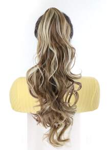Claw Clip Long Curly Ponytail Synthetic Hair Extension - Multicolor - View 1