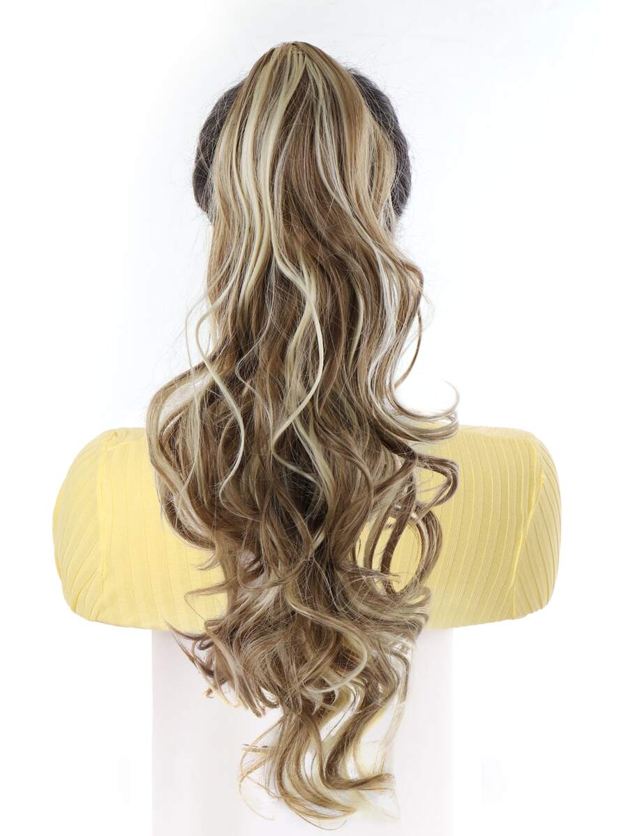 Claw Clip Long Curly Ponytail Synthetic Hair Extension - Multicolor - View 1