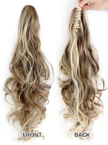 Claw Clip Long Curly Ponytail Synthetic Hair Extension - Multicolor - View 5
