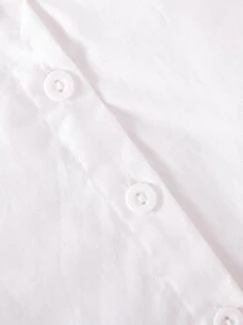 嬰兒荷葉袖誇大領口襯衫和格紋印花背帶半身裙 - 彩色 - 查看 6