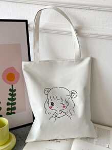 Bolsa De Hombro De Tela De Nylon Para Chicas Adolescentes - Blanco - Ver 1