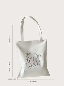 Bolsa De Hombro De Tela De Nylon Para Chicas Adolescentes - Blanco - Ver 3