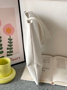 Bolsa De Hombro De Tela De Nylon Para Chicas Adolescentes - Blanco - Ver 4