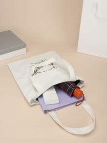 Bolsa De Hombro De Tela De Nylon Para Chicas Adolescentes - Blanco - Ver 5