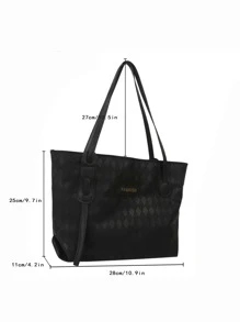 Túi vuông họa tiết kẻ caro Argyle Minimalist dung tích lớn dành cho nữ sinh viên đại học, tân binh và nhân viên văn phòng, hoàn hảo cho văn phòng, công việc, kinh doanh, đi làm Túi công sở tốt nhất dành cho phụ nữ - màu đen - Xem 5