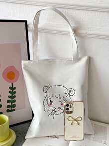 Bolsa De Hombro De Tela De Nylon Para Chicas Adolescentes - Blanco - Ver 6