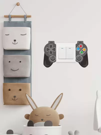 1개 게임패드 프린트 스위치 아웃렛 벽 스티커, 자체 접착식 스위치 장식 데칼 홈 장식용, 스티커, 벽 데칼, 비닐 데칼 홈 장식용, 봄 장식 아이템으로 집 새로 단장, 라마 장식 스티커 선물 생일 졸업