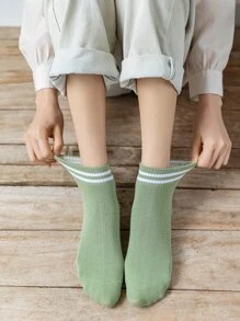 10 pares/20 pares de calcetines cortos a rayas para mujer, para todas las estaciones