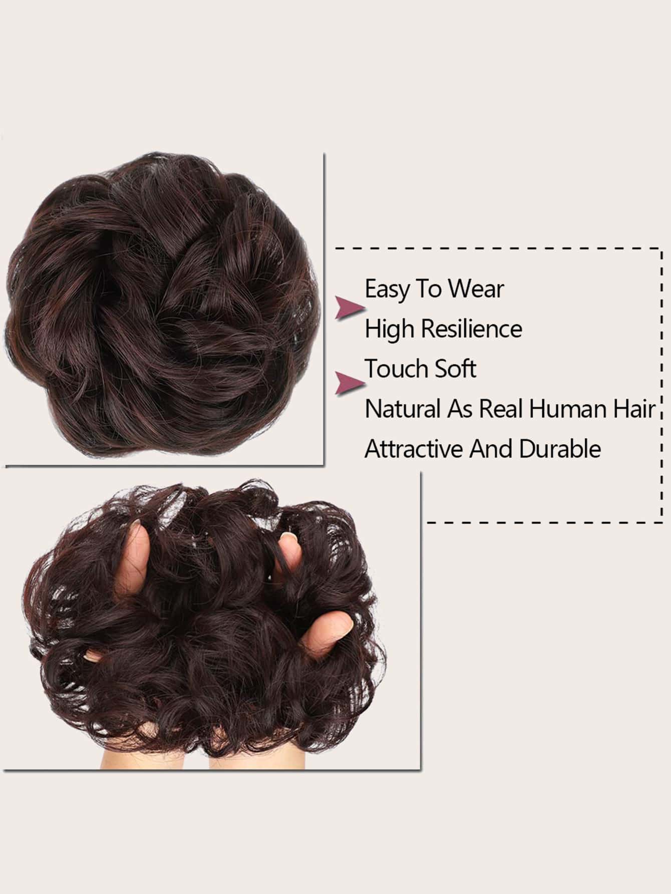 Curly Synthetic Hair Updo - Multicolor - View 3