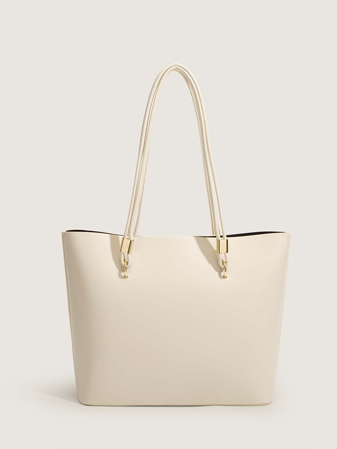 Minimalist Shoulder Tote Bag - Apricot - View 1