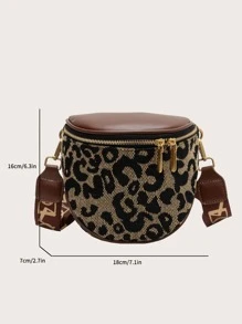 Riñonera mini con estampado de leopardo con tira ajustable para diariamente - Multicolor - Ver 3