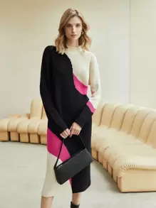 MOTF PREMIUM WOOL-MIX COLOURBLOCK KNIT SKIRT - Multicolor - View 7