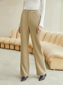 MOTF PREMIUM VISCOSE FULL LENGTH TAILORED TROUSERS - Khaki - View 4