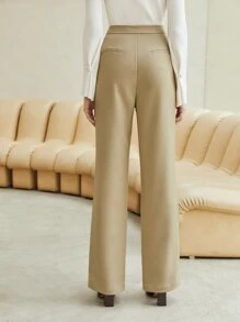 MOTF PREMIUM VISCOSE FULL LENGTH TAILORED TROUSERS - Khaki - View 5