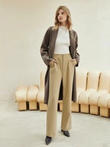 MOTF PREMIUM VISCOSE FULL LENGTH TAILORED TROUSERS - Khaki - View 3