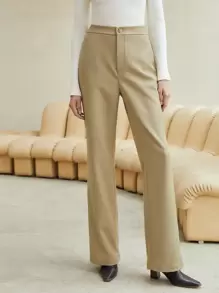 MOTF PREMIUM VISCOSE FULL LENGTH TAILORED TROUSERS - Khaki - View 2