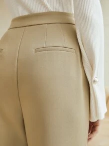 MOTF PREMIUM VISCOSE FULL LENGTH TAILORED TROUSERS - Khaki - View 8