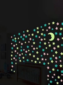 100片夜光牆貼星星設計DIY自粘牆貼花 - 彩色 - 查看 6