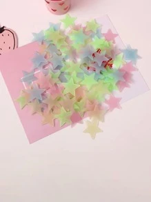 100片夜光牆貼星星設計DIY自粘牆貼花 - 彩色 - 查看 4