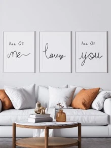 3 cái Thư Đồ Họa Bức Tranh Không Khung - Đen và trắng - Xem 1