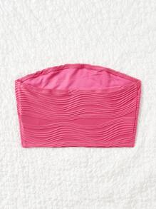 SHEIN PETITE Áo nữ Xù màu trơn Gợi cảm - Màu Hồng Tươi - Xem 2