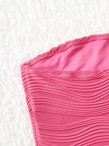 SHEIN PETITE Áo nữ Xù màu trơn Gợi cảm - Màu Hồng Tươi - Xem 3