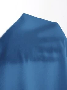 SHEIN SXY 大圓領素色短款T恤 - 藍色 - 查看 6