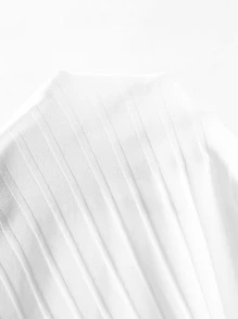 SHEIN EZwear 羅紋針織單排扣T恤