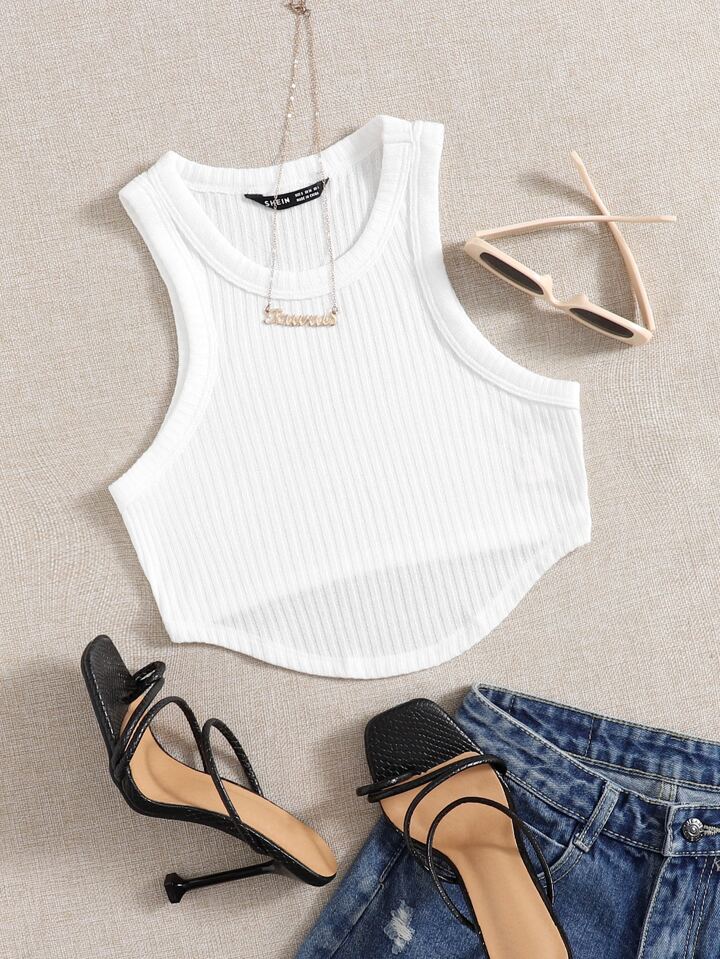 SHEIN EZwear フレアヘム タンクトップ | SHEIN JAPAN