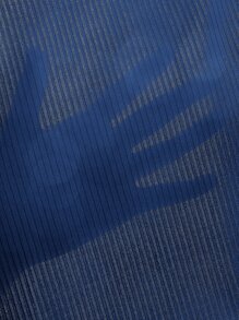 SHEIN LUNE Đầm Xù nhỏ Gân đan màu trơn Giải trí - Xanh đậm - Xem 6