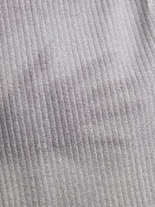 SHEIN EZwear Solid Rib-knit Tank Top - Grey - View 6