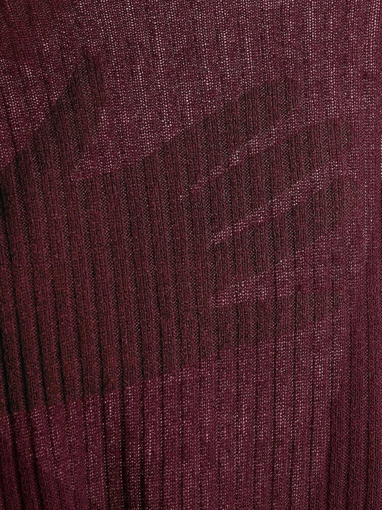 SHEIN SXY 生菜邊羅紋針織素色連體衣 - 紫紅色 - 查看 6