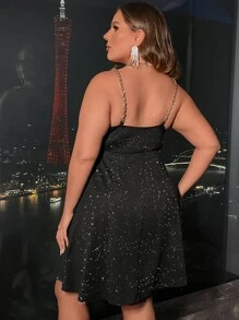 SHEIN Clasi Plus Cut Out Front Ruched Cami Dress - Black - View 2