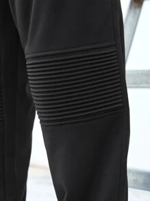 Manfinity Hombres Pantalones deportivos unicolor con bolsillo oblicuo - Negro - Ver 3