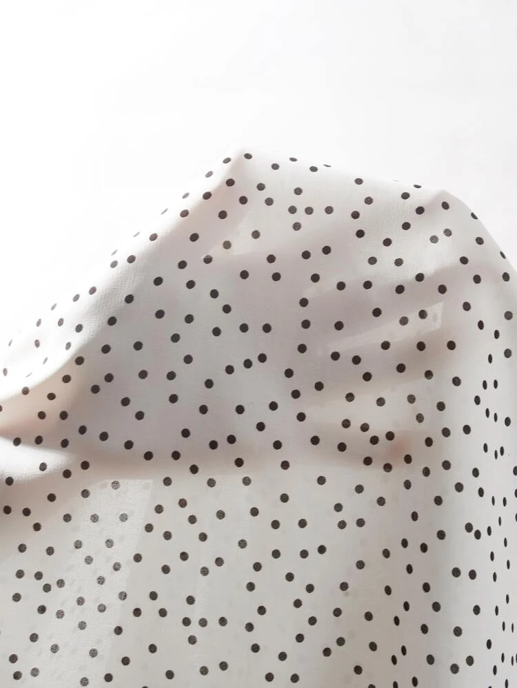 Tie Neck Polka Dot Top