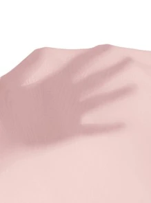 SHEIN MOD Plus Square Neck Puff Sleeve Dress - Baby Pink - View 5