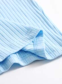 SHEIN Essnce Rib-knit Bodycon Dress - Baby Blue - View 5