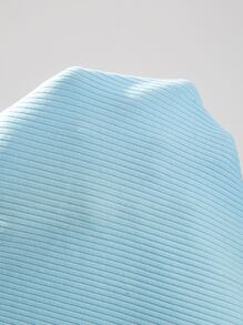 SHEIN Qutie 開衩下擺羅紋針織包臀連衣裙 - 淺藍色 - 查看 6