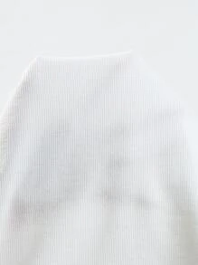 BizChic 棉素色小高領連體衣工作服 - 白色 - 查看 7