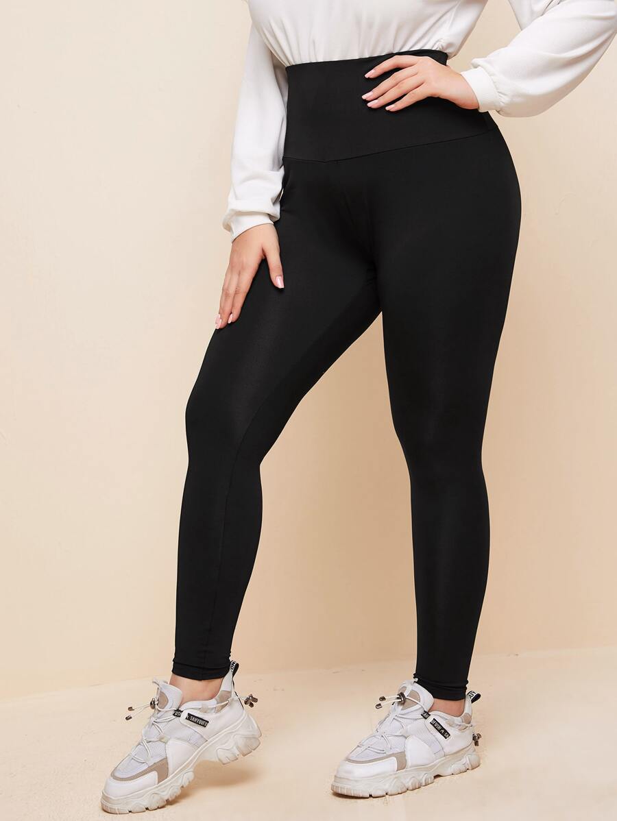 Mulvari Plus Wide Waistband Leggings - Black - View 1