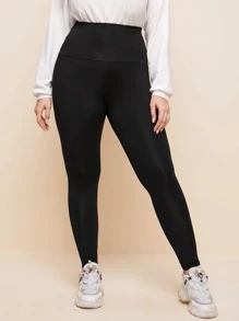 Mulvari Plus Wide Waistband Leggings - Black - View 3