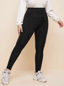 Mulvari Plus Wide Waistband Leggings - Black - View 4
