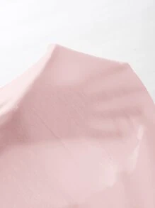 SHEIN BASICS Playera Corta Sólida Con Cuello De Cuchara - Rosa Pálido - Ver 7