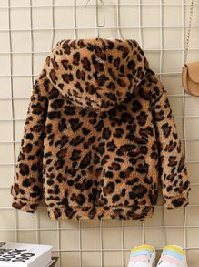 小女孩豹纹泰迪熊卫衣（不含毛衣） - 棕色 - 查看 2