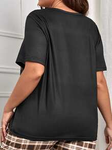 Top para dormir con estampado de café & letra - Negro - Ver 2