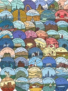 49入組景觀圖案DIY貼紙 - 彩色 - 查看 6