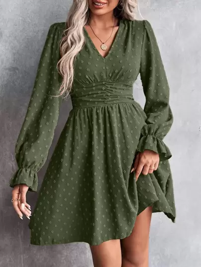 EMERY ROSE Drop Shoulder Cardigan, Ladies Spring/Fall Casual Split Drop Shoulder Loose Green Plain Women Lightweight Cardigans, Casual Daily Wear