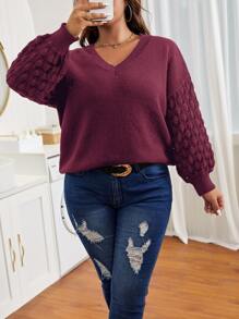 Celure Plus Drop Shoulder Jumper - Purple - View 3